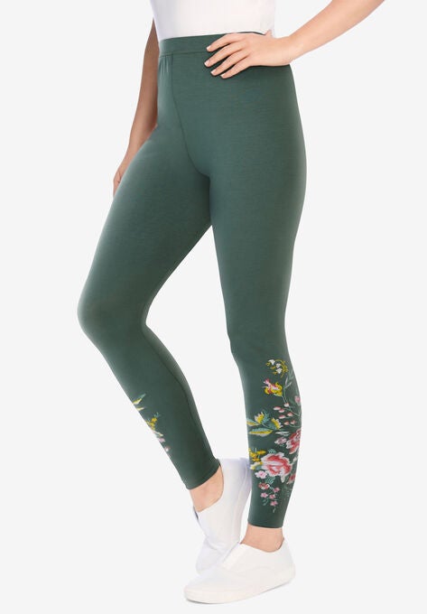 about Korean cancer Stretch Cotton Embroidered Legging | Fullbeauty Outlet