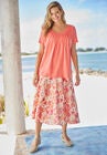 Print Linen-Blend Skirt, , alternate image number null