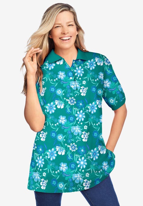 Short-Sleeve Polo Tunic, , alternate image number null