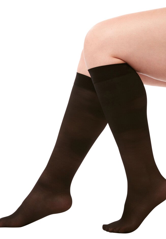 Light Control Graduated Compression Sheer Trouser Socks, BLACK, hi-res image number null