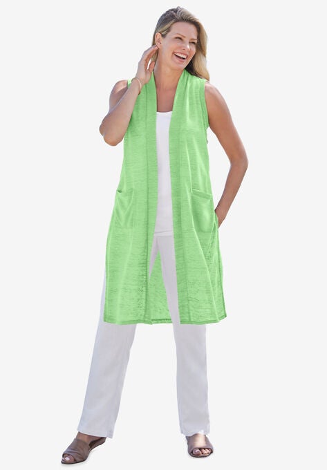 Lightweight Linen Vest, PISTACHIO, hi-res image number null
