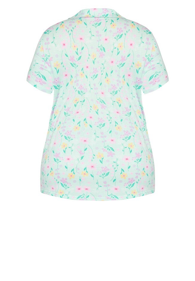 Button Up Sleep Top, FLORAL, alternate image number null