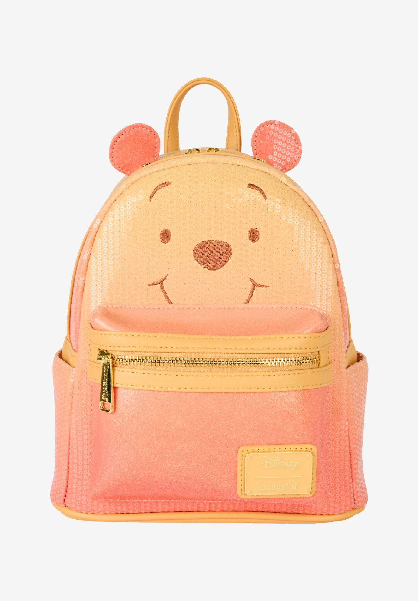 Loungefly x Disney Winnie the Pooh Sequin & Glitter Mini Backpack, ORANGE, hi-res image number 0