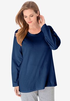 Satin trim sleep tee by Dreams & Co® 