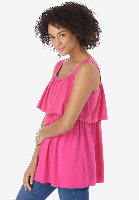 Ruffled Popover Tank Top, , alternate image number null