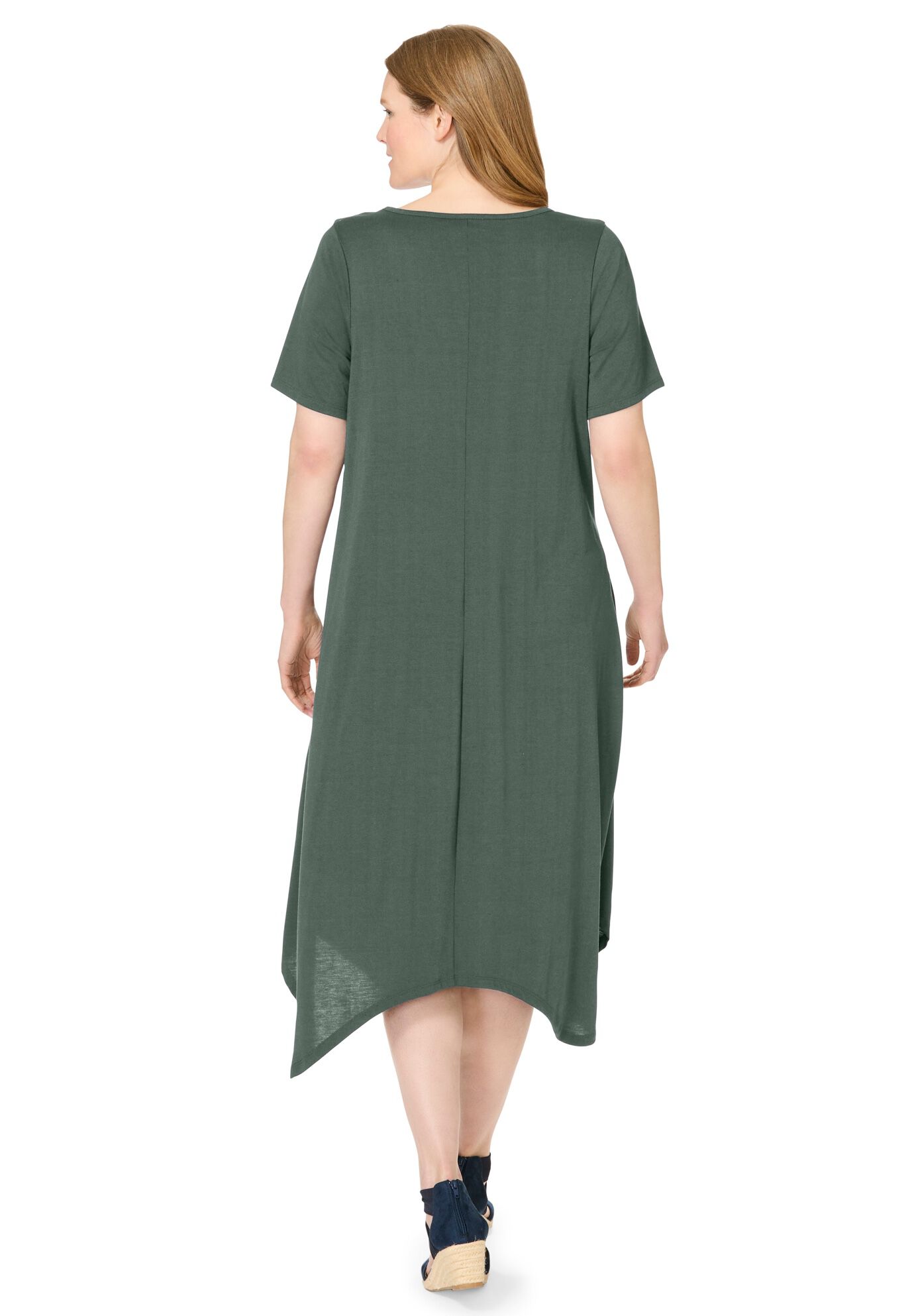 Drape Hem Dress, PINE, on-hover image number 1