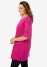Perfect Roll-Tab-Sleeve Notch-Neck Tunic, , alternate image number null