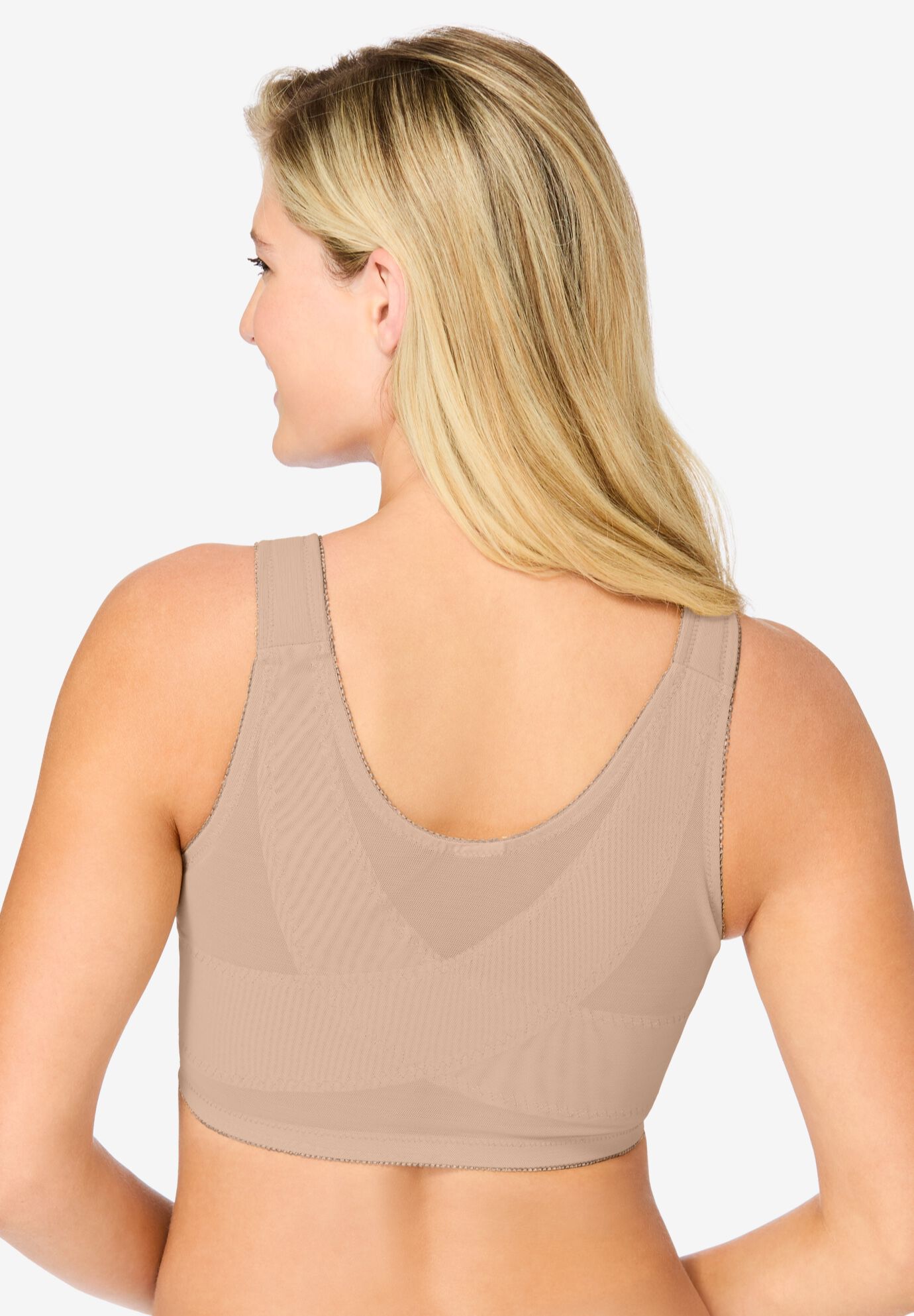 Front-Close Wireless Posture Bra, NUDE, alternate image number 2