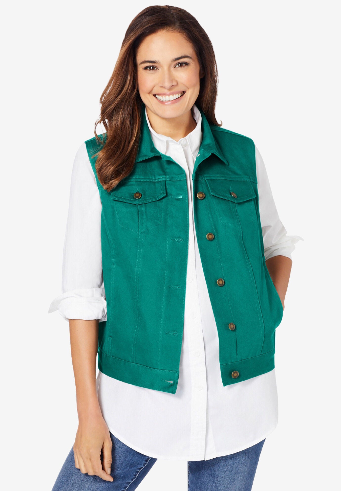 Stretch Denim Vest | Fullbeauty Outlet