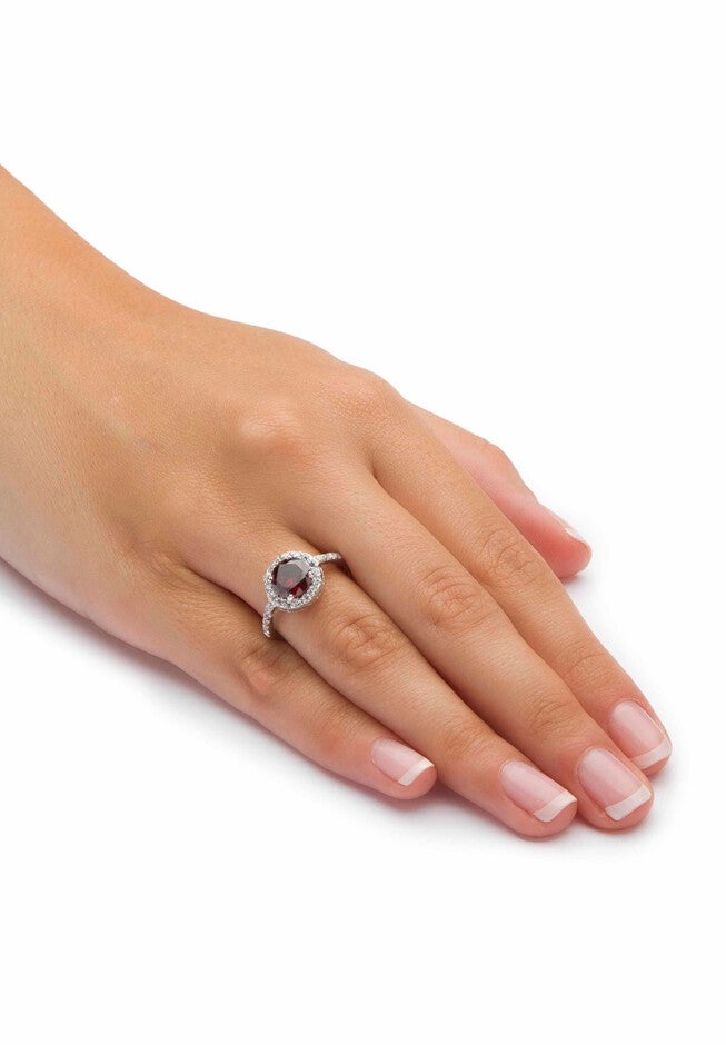 Sterling Silver Simulated Birthstone and Cubic Zirconia Ring, , alternate image number 2