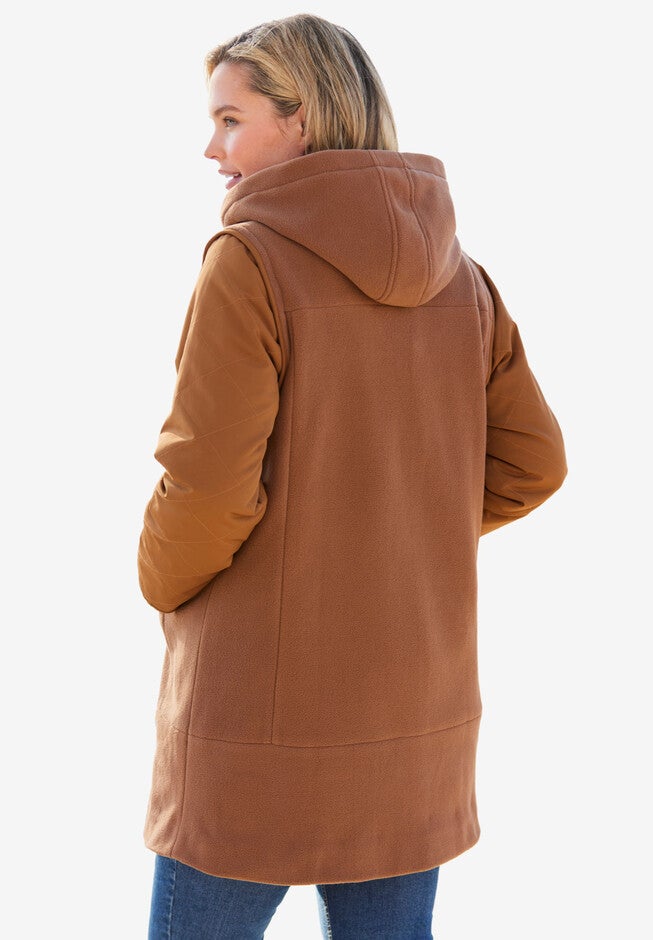 2-in-1 Fleece Jacket With Removable Sleeves, , on-hover image number 1