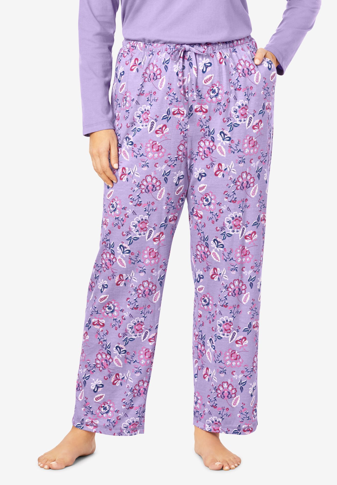 Woman Within Womens Plus Size Dreams /& Co Supersoft Wide Leg Lounge Pant