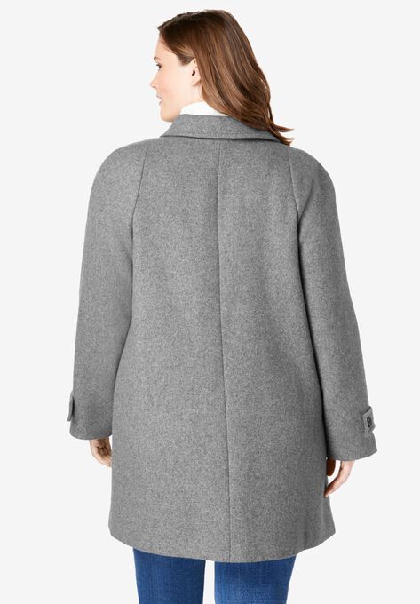 Wool-Blend Classic A-Line Coat, , on-hover image number null