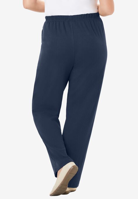 7-Day Knit Ribbed Straight Leg Pant, , on-hover image number null