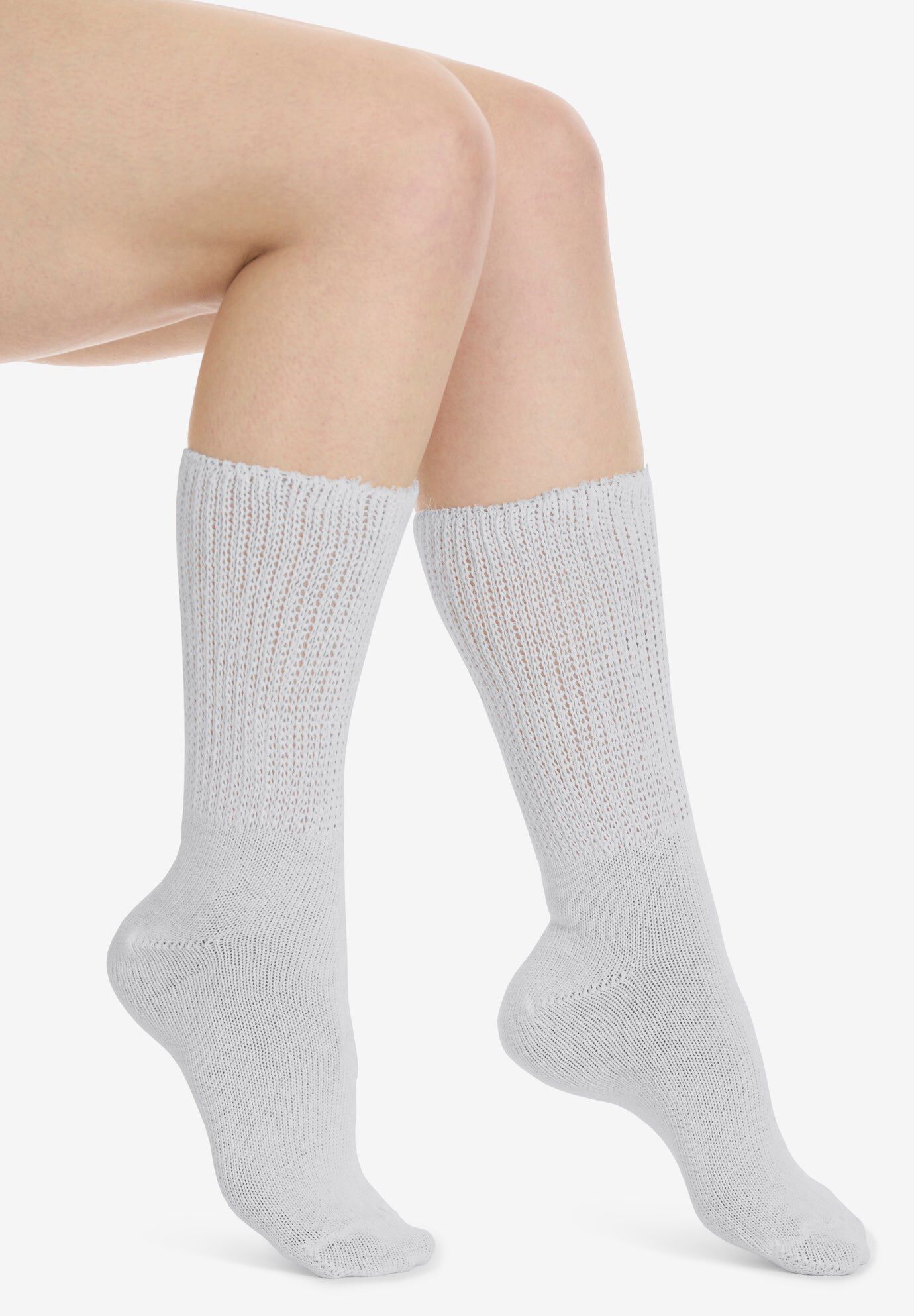 2-Pack Open Weave Extra Wide Socks, HEATHER GREY, hi-res image number 0