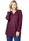 Button Front Washed Thermal, , alternate image number null