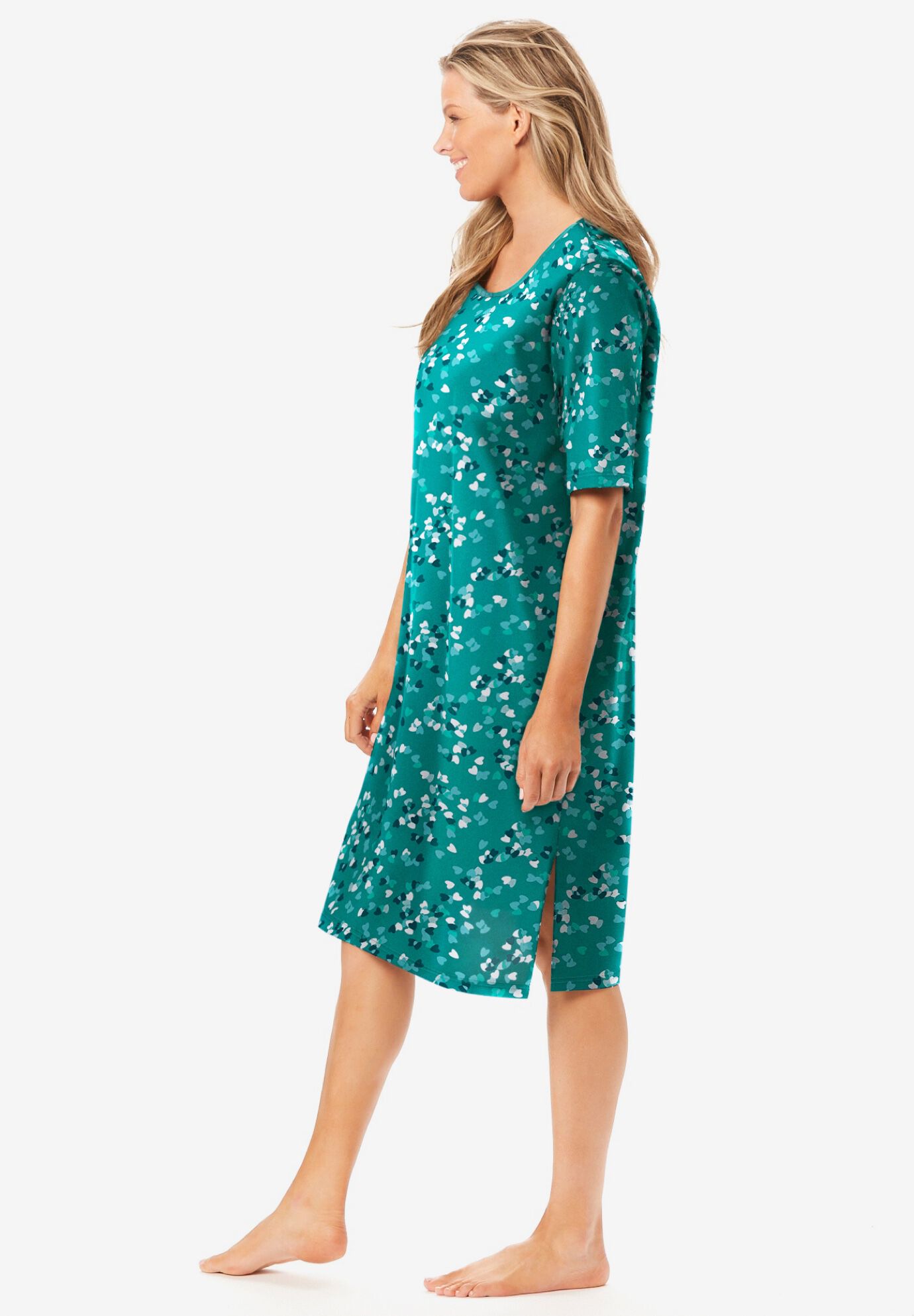 Short-Sleeve Sleepshirt, WATERFALL CONFETTI HEART, alternate image number 3