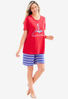Knit PJ Short Set, VIVID RED ANCHOR, hi-res image number null