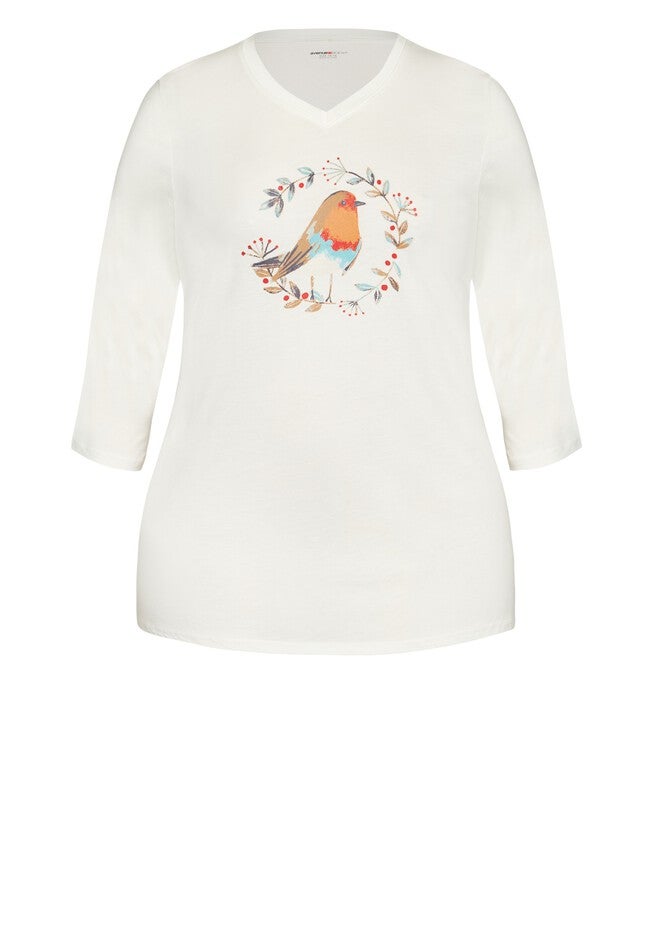 Robin Sleep Top, CREAM ROBIN, alternate image number null