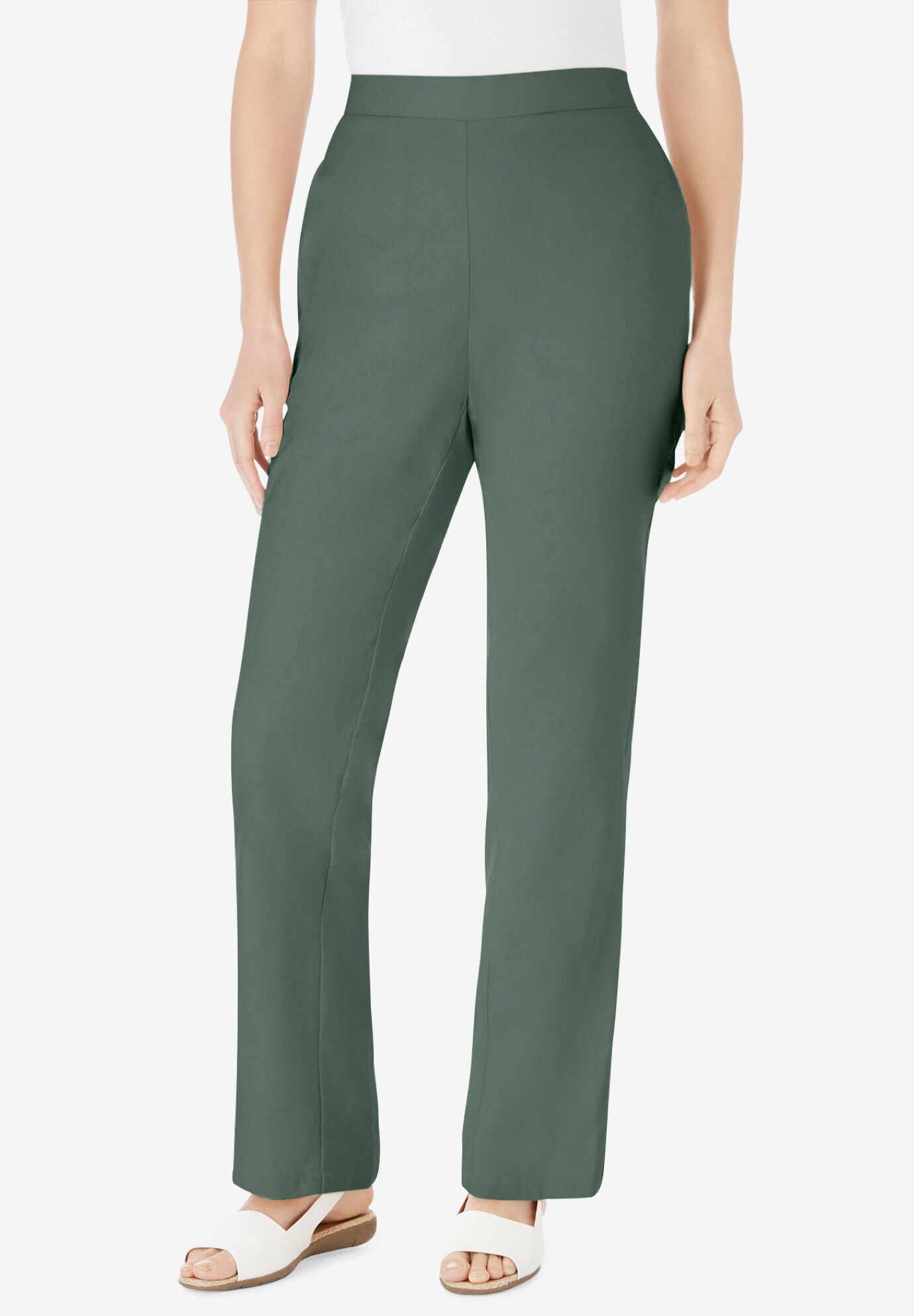 Straight Leg Linen Pant, PINE, hi-res image number 0