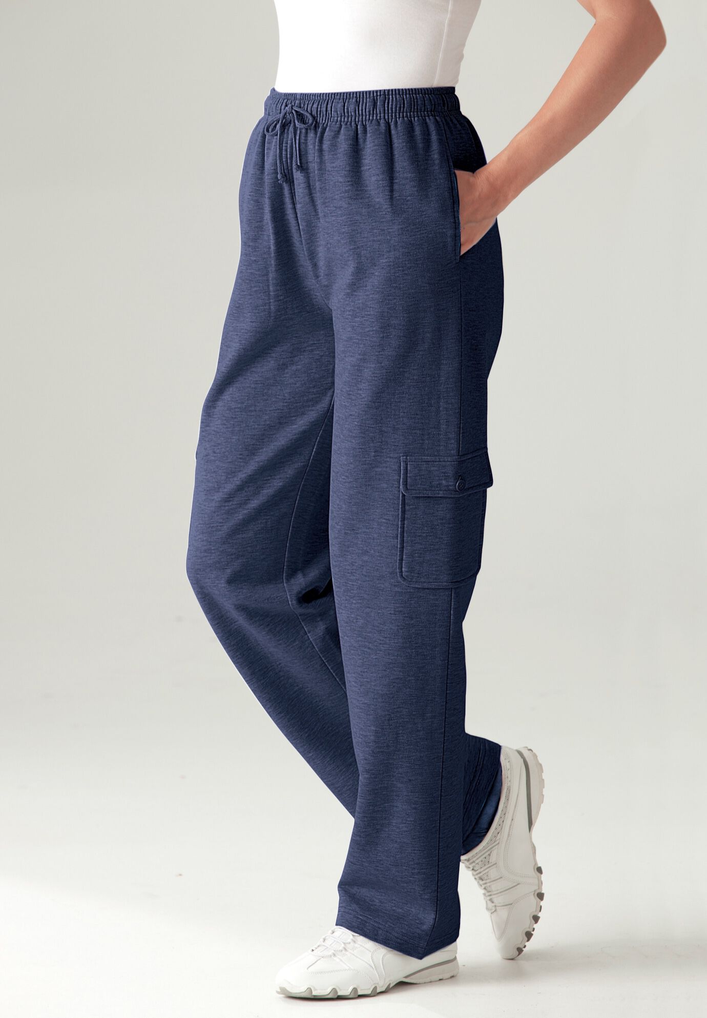 Better-Fleece Pull-On Cargo Sweatpants, , alternate image number 3