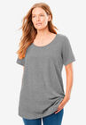 Perfect Short-Sleeve Scoopneck Tee, MEDIUM HEATHER GREY, hi-res image number null