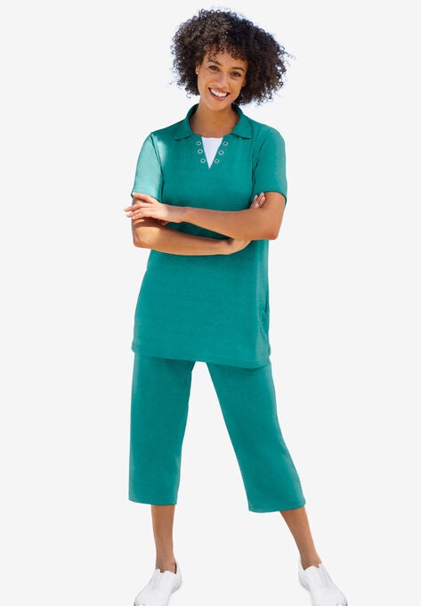 2-Piece 2-Fer Polo Set, WATERFALL, hi-res image number null