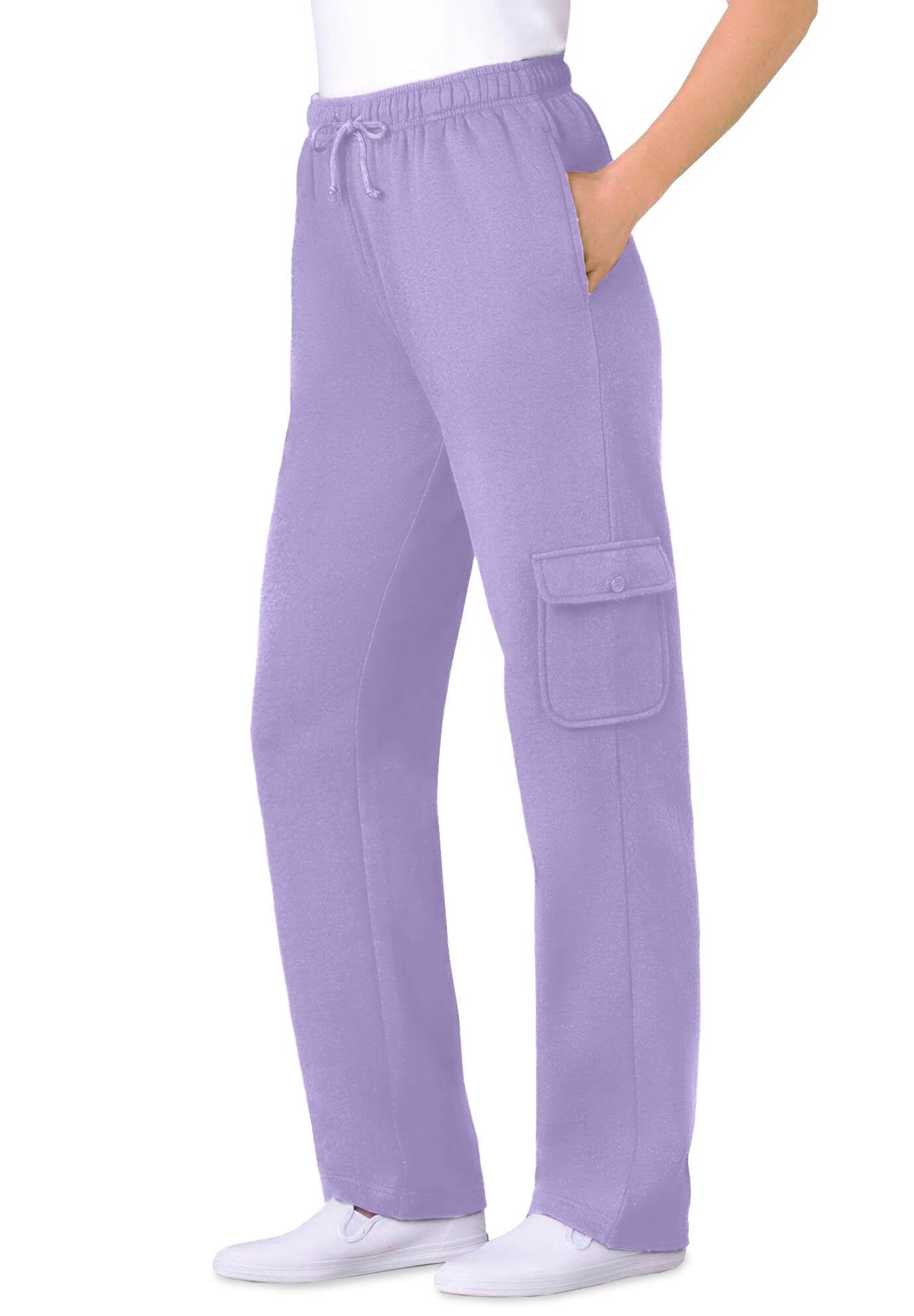 Better-Fleece Pull-On Cargo Sweatpants, SOFT IRIS, hi-res image number 0