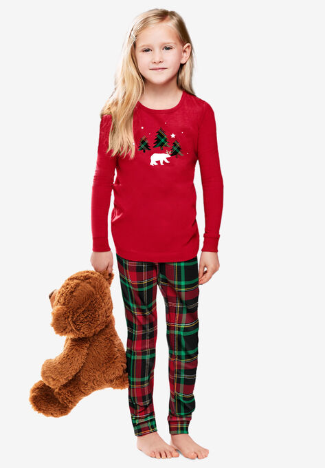 2-Piece Child's Unisex Holiday PJ Set, CLASSIC RED PLAID, hi-res image number null