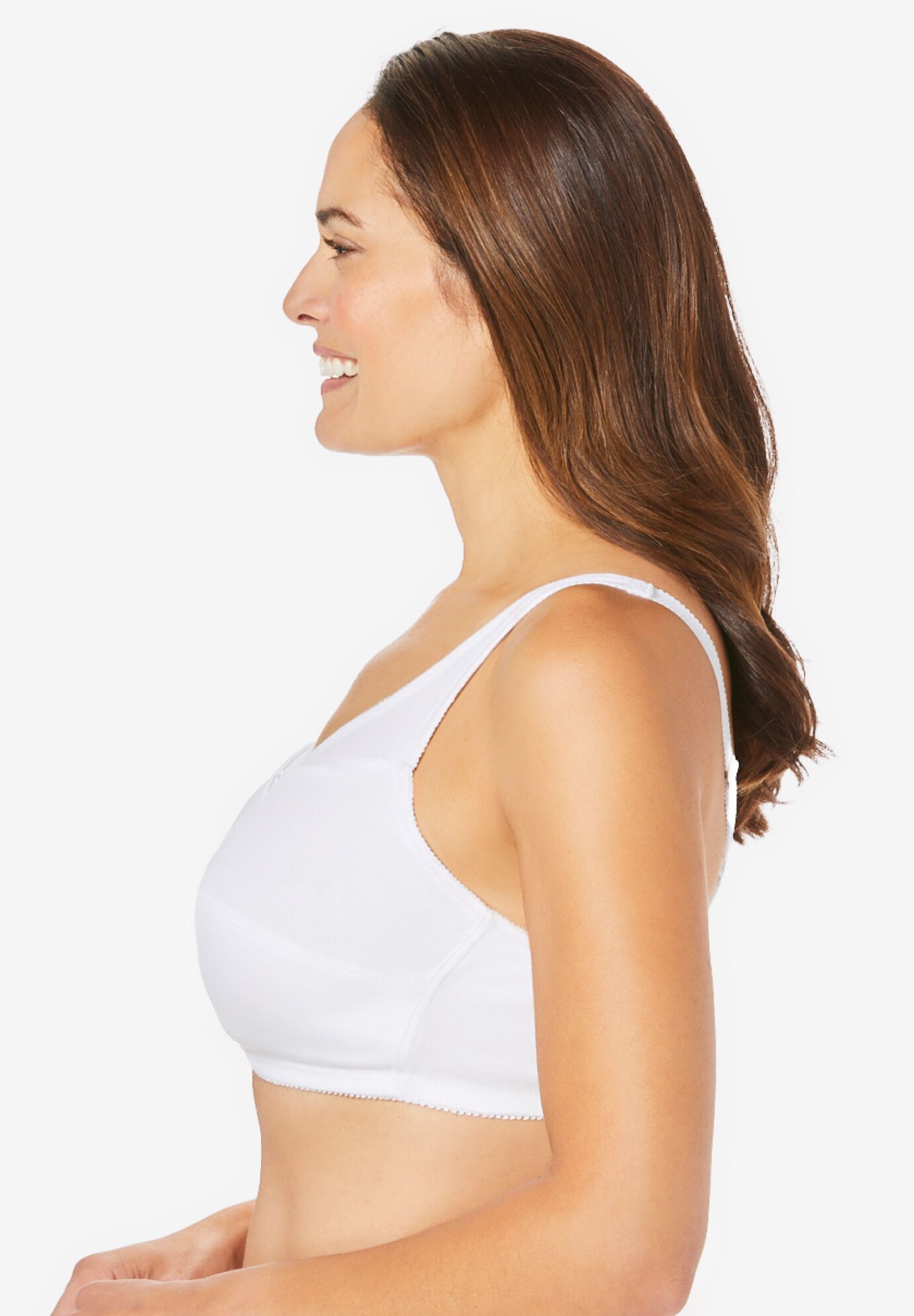 3-Pack Wireless Light Support Cotton Bra, BASIC ASSORTED, alternate image number 2