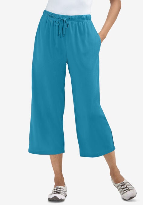 Sport Knit Capri Pant, TURQ BLUE, hi-res image number null