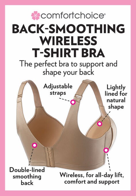 Back-Smoothing Wireless T-Shirt Bra , , alternate image number null