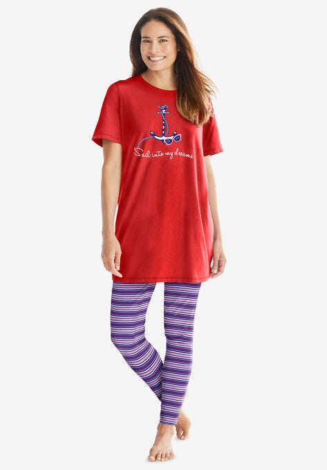 Graphic Tunic PJ Set, VIVID RED ANCHOR, hi-res image number null