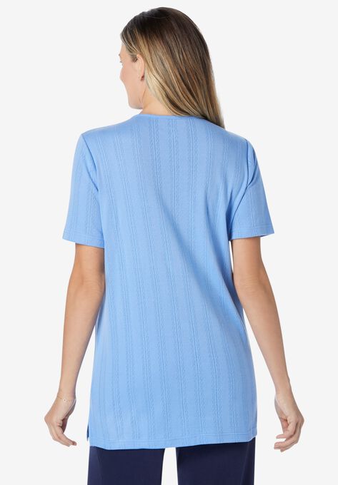 Embroidered Pointelle Tunic, , on-hover image number null