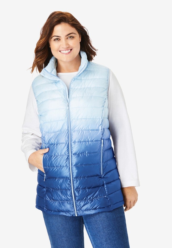 Packable Puffer Vest, EVENING BLUE OMBRE, hi-res image number 0