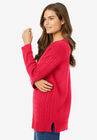 Cable Knit V-Neck Pullover Sweater, , alternate image number null