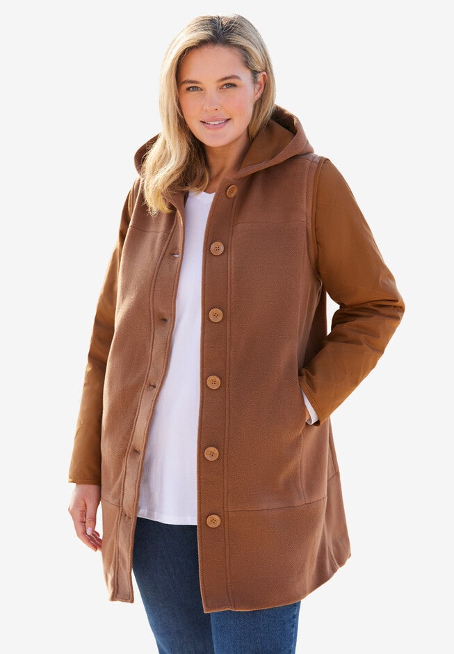 2-in-1 Fleece Jacket With Removable Sleeves, , alternate image number 3