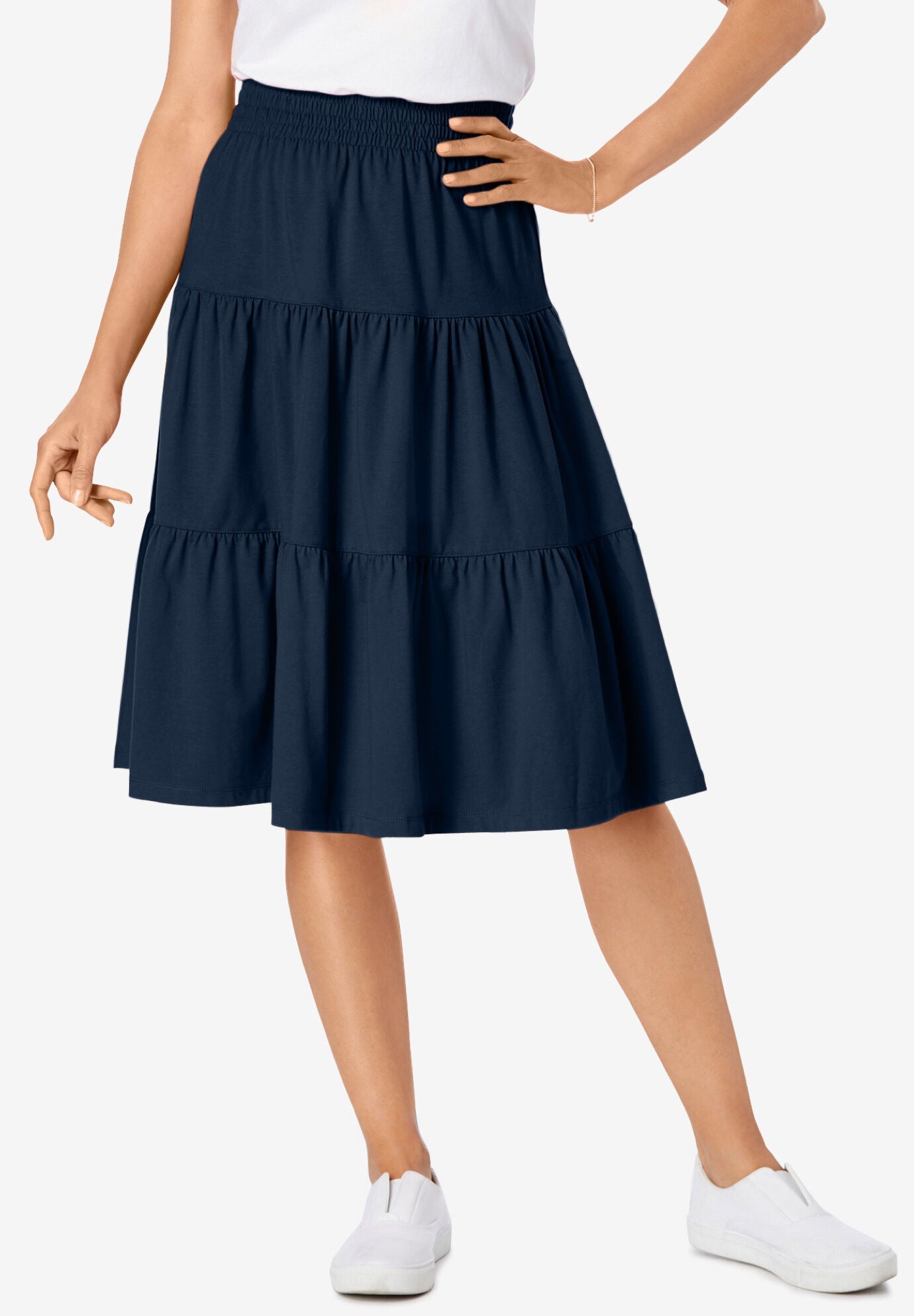 Jersey Knit Tiered Skirt