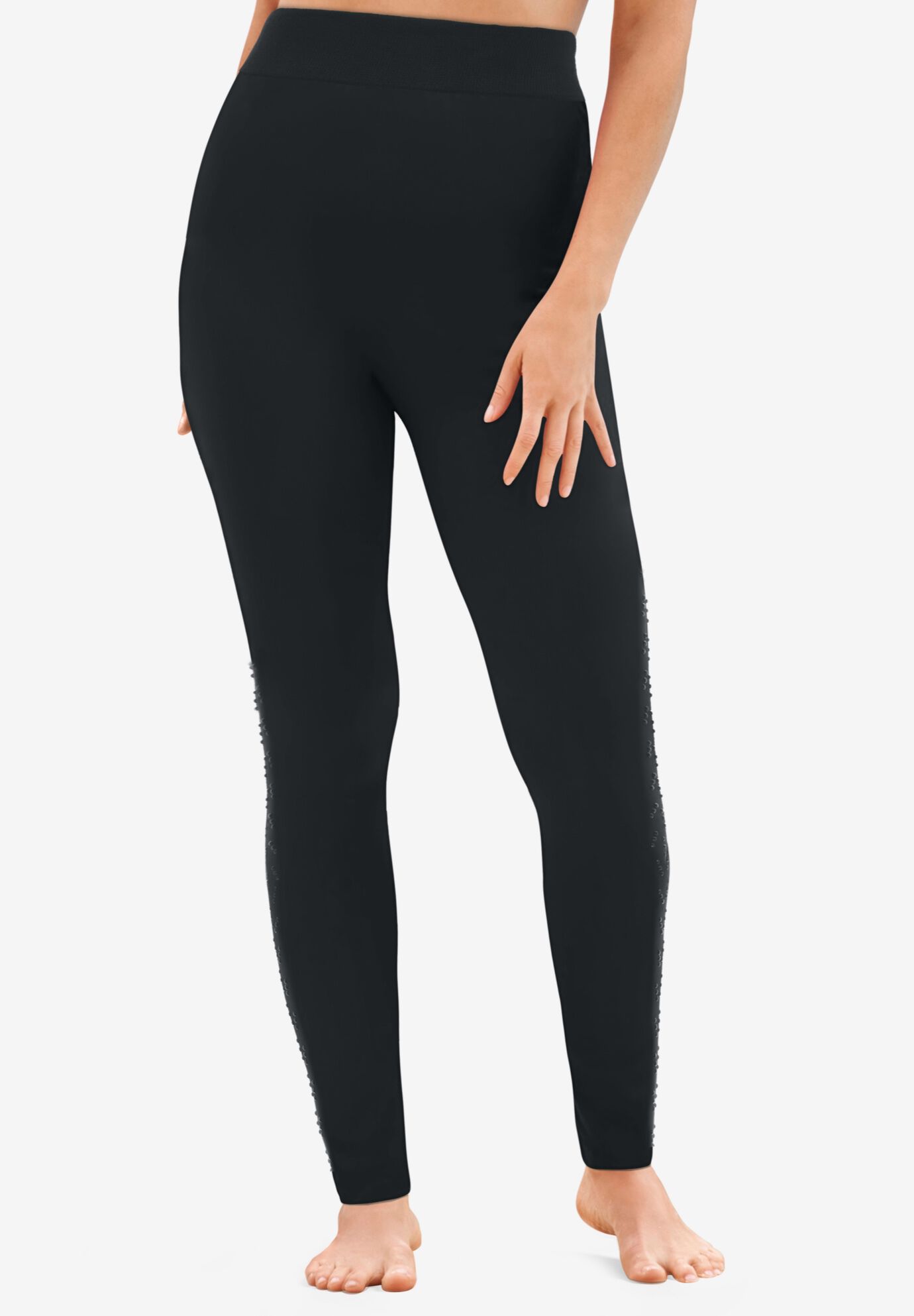 Rhinestone Leggings, BLACK, alternate image number 3