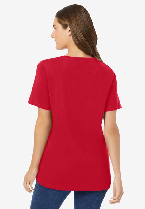 Perfect Short-Sleeve V-Neck Tee, , on-hover image number null