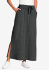 Sport Knit Side-Slit Skirt, HEATHER CHARCOAL, hi-res image number null