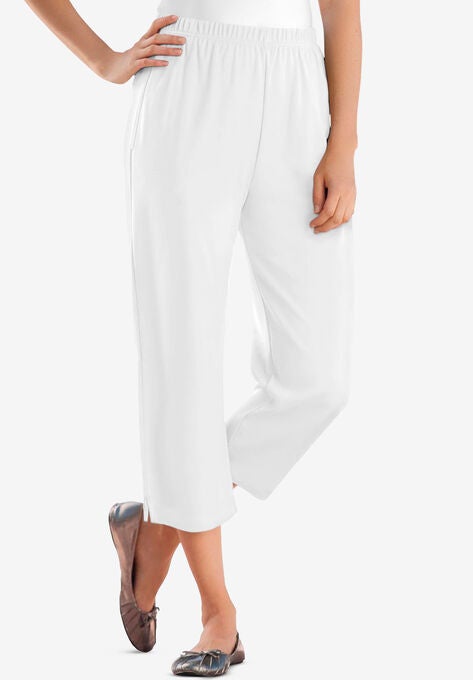 7-Day Knit Capri, WHITE, hi-res image number null