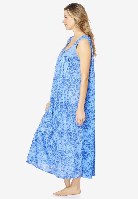 Long Tricot Knit Nightgown , , alternate image number null
