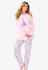 Long Sleeve Knit PJ Set , RASPBERRY SORBET PARIS, hi-res image number null