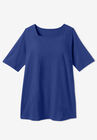 Perfect Elbow-Sleeve Square-Neck Tee, , alternate image number null