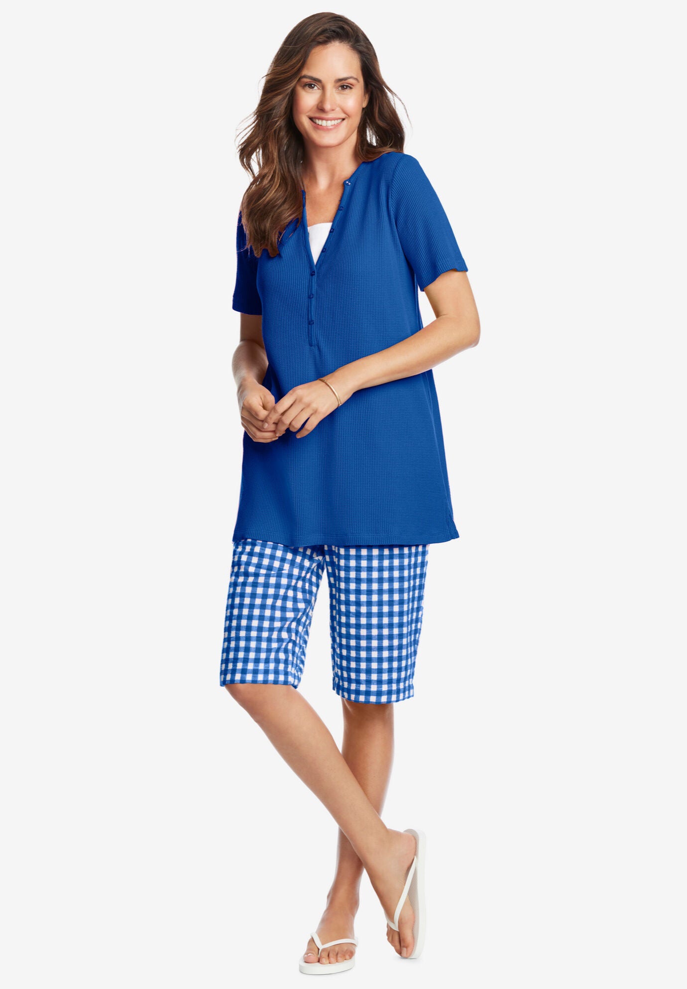 Split-Neck Henley Thermal Tee, , alternate image number 4