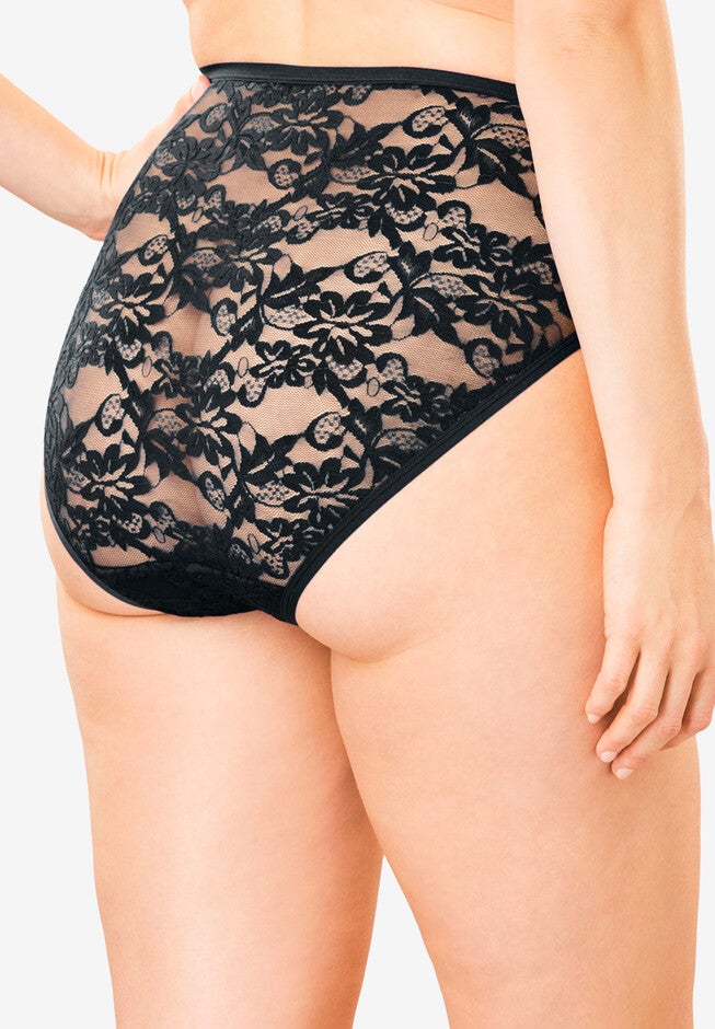 High-Cut Lace Panty by Comfort Choice®, , on-hover image number null
