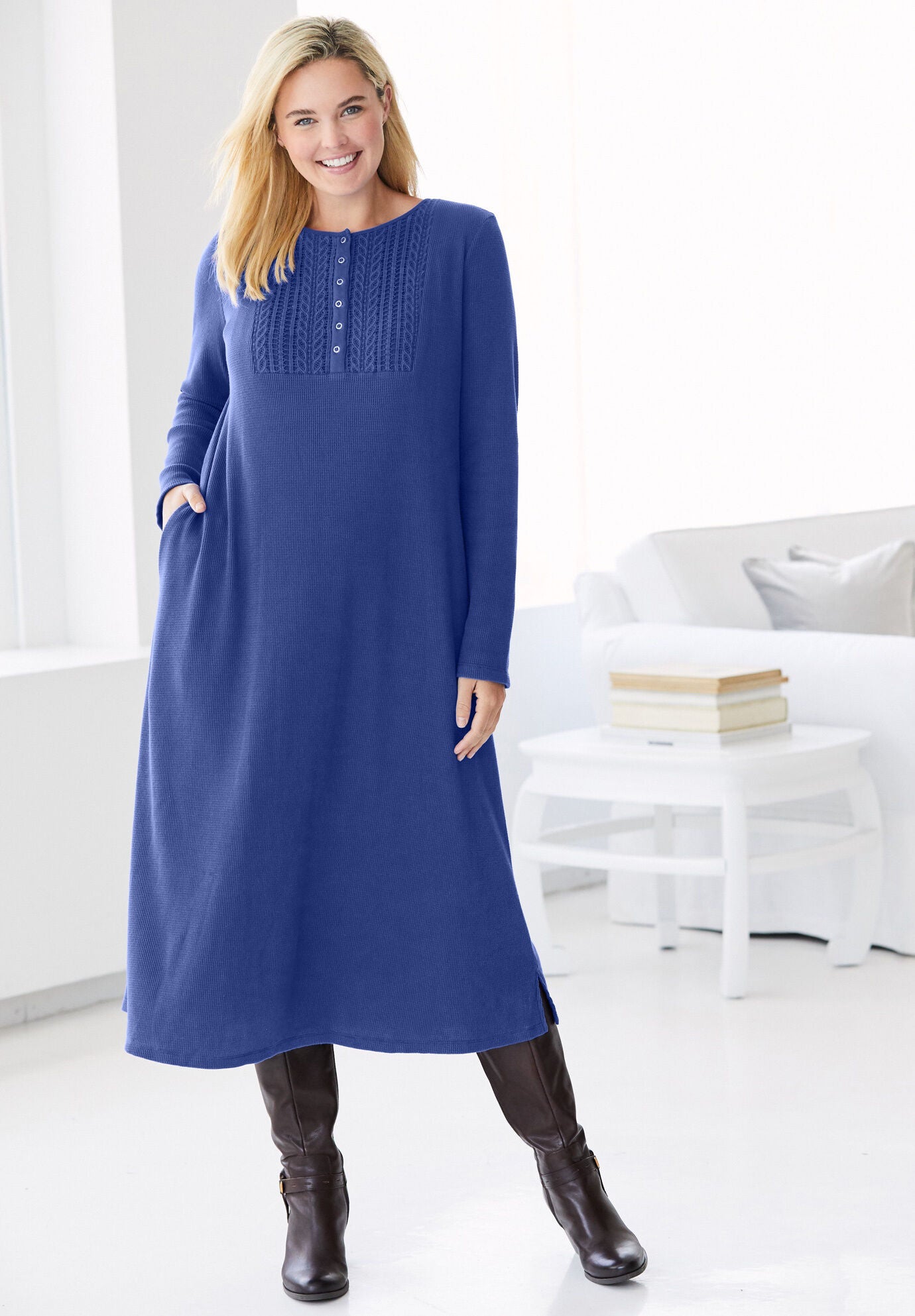 Thermal knit dress store