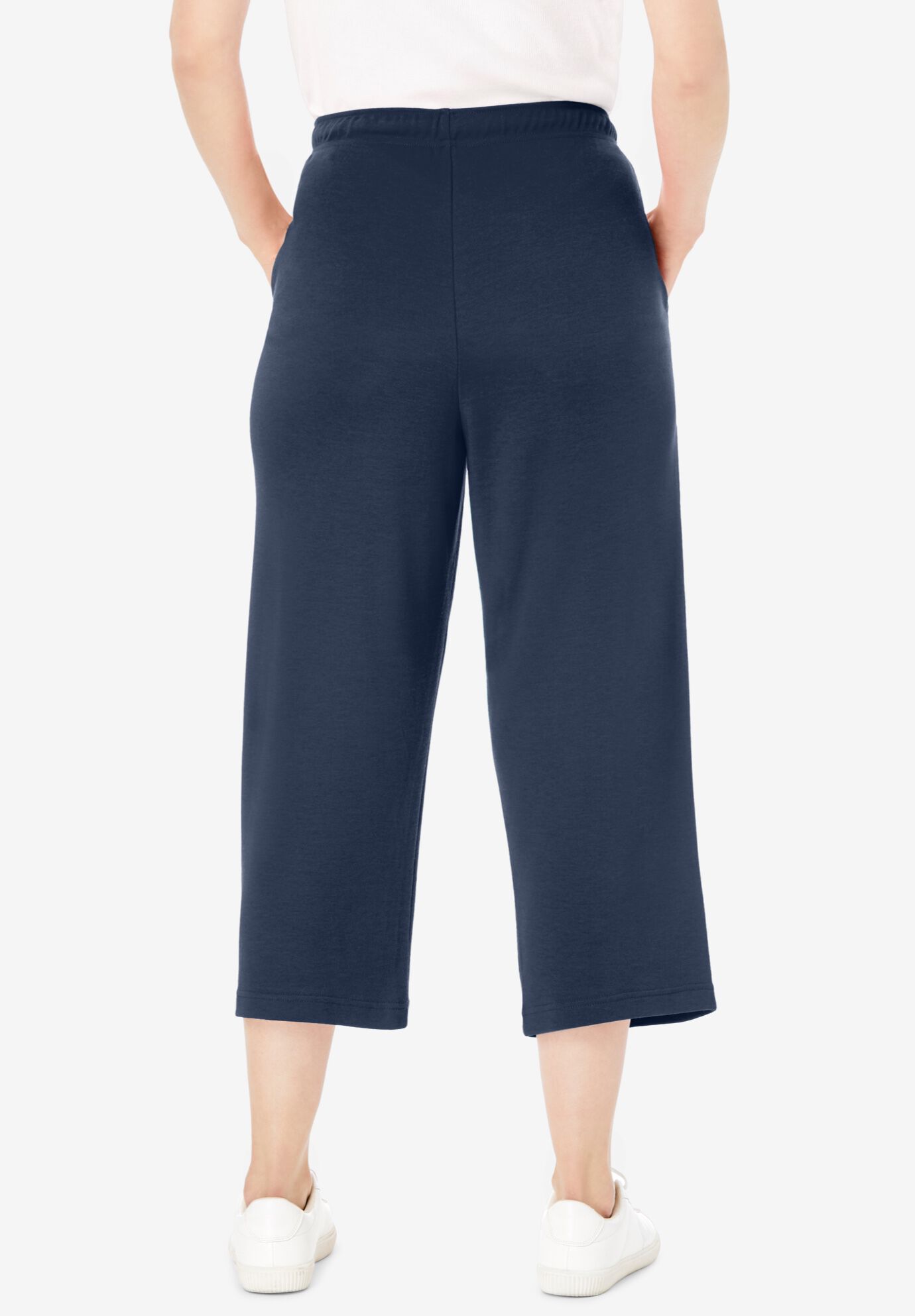 Sport-Knit Pull-On Capri Pants, NAVY, on-hover image number 1
