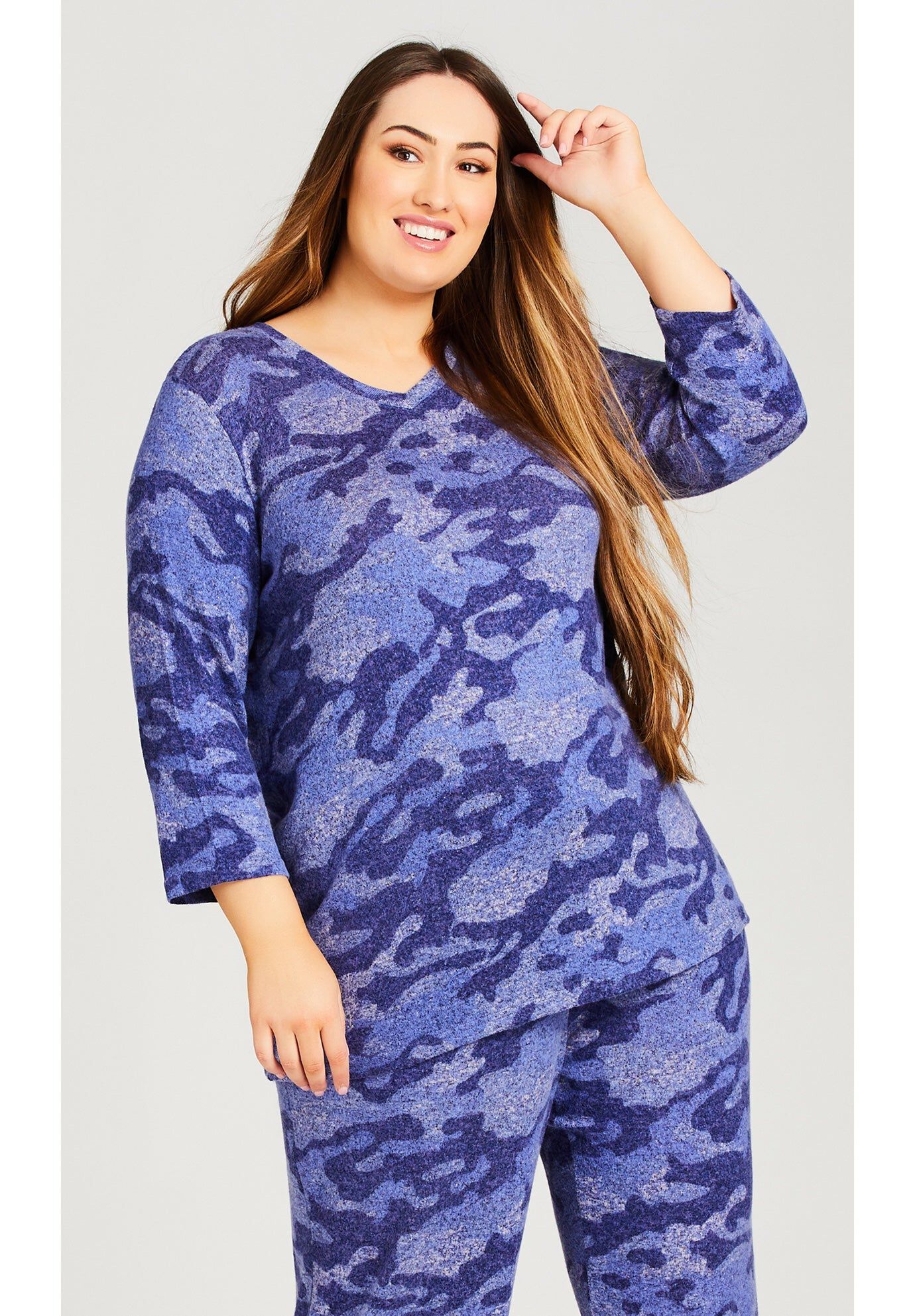 Hacci Camo Top, CAMO LILAC, hi-res image number 0